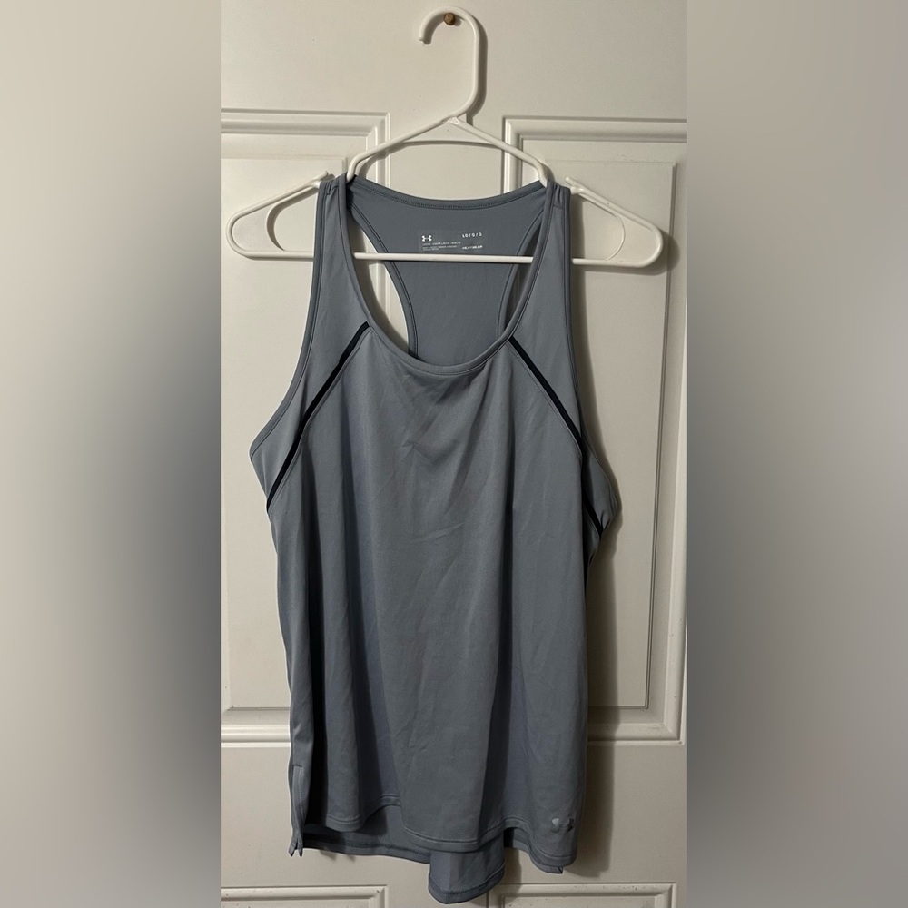 Under Armour Heatgear Racerback Tank Top Grey Size Large